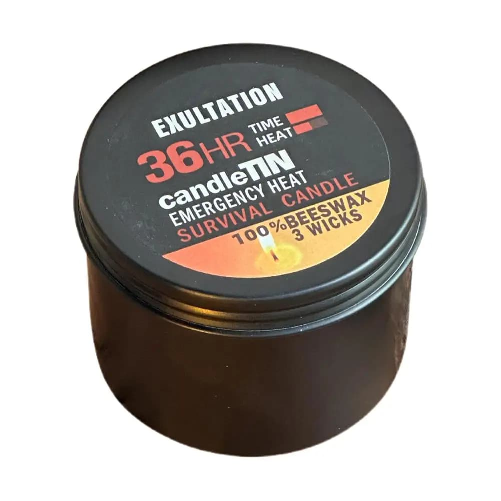 Bougie d'urgence 36 heures, 3 mèches, bougie de survie en cire d'abeille longue durée avec arôme pou