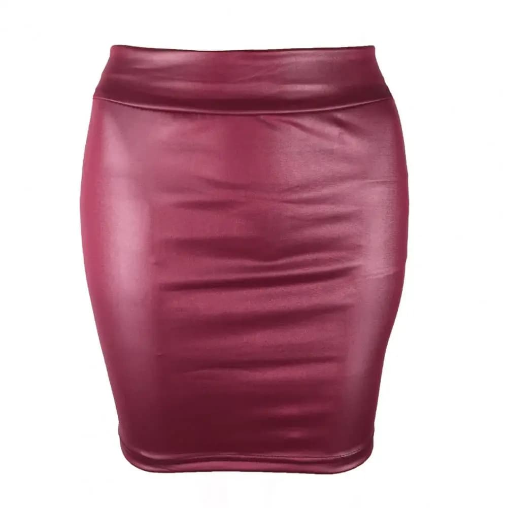 Mini-jupe en similicuir taille haute pour femme, coupe couvertes, moulante, confortable, batterie Co