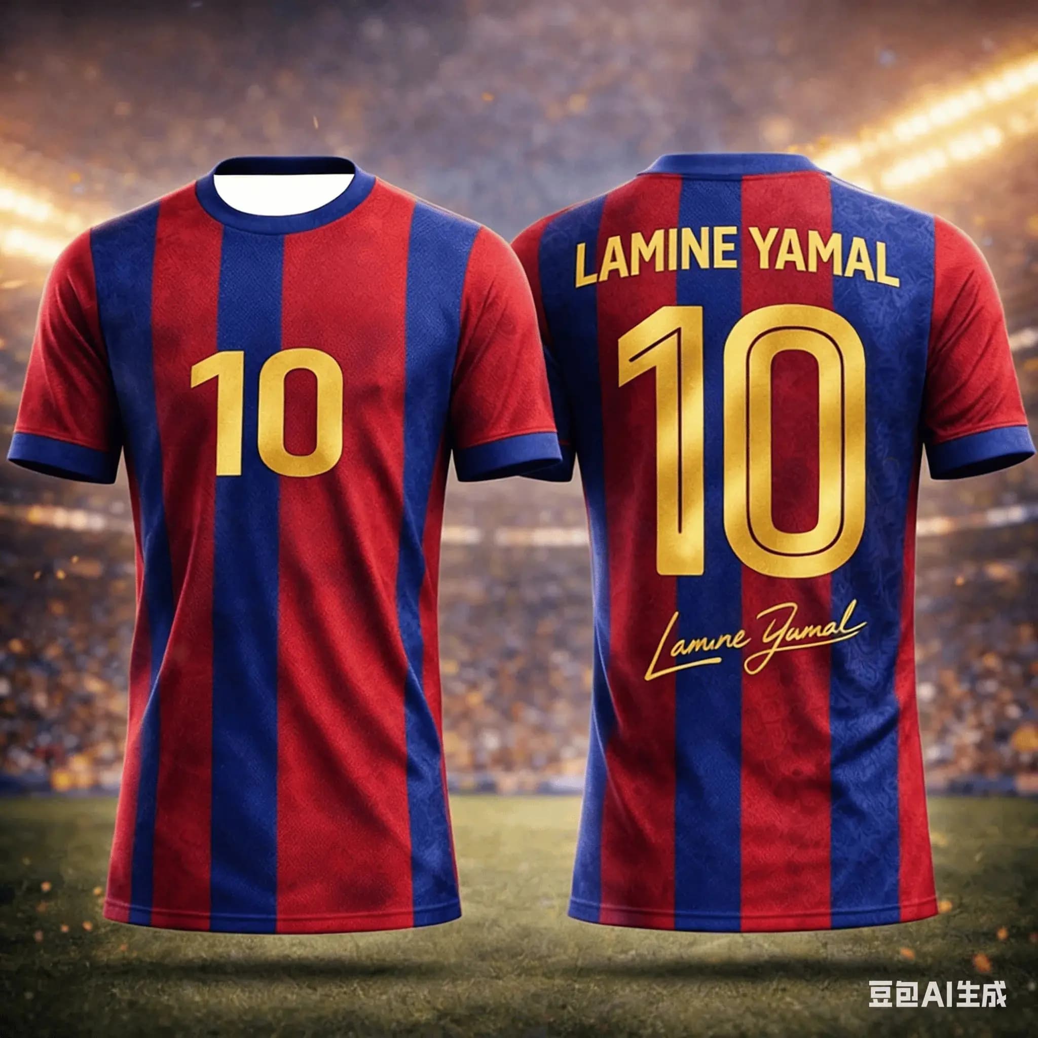 Maillot de football d'été Barcelone numéro 10 Lamin Yamal pour hommes et femmes, t-shirt de sport à 