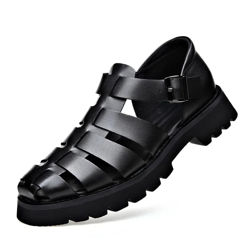 Sandales de gladiateur d'été nouveau respirant décontracté hommes sandales en cuir véritable chaussu