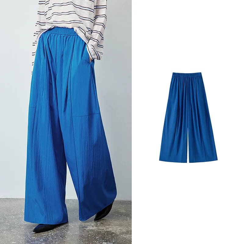 TOYOUTH Pantalon long ample texturé pour femme, nouvelle collection automne 2026, taille haute, déta