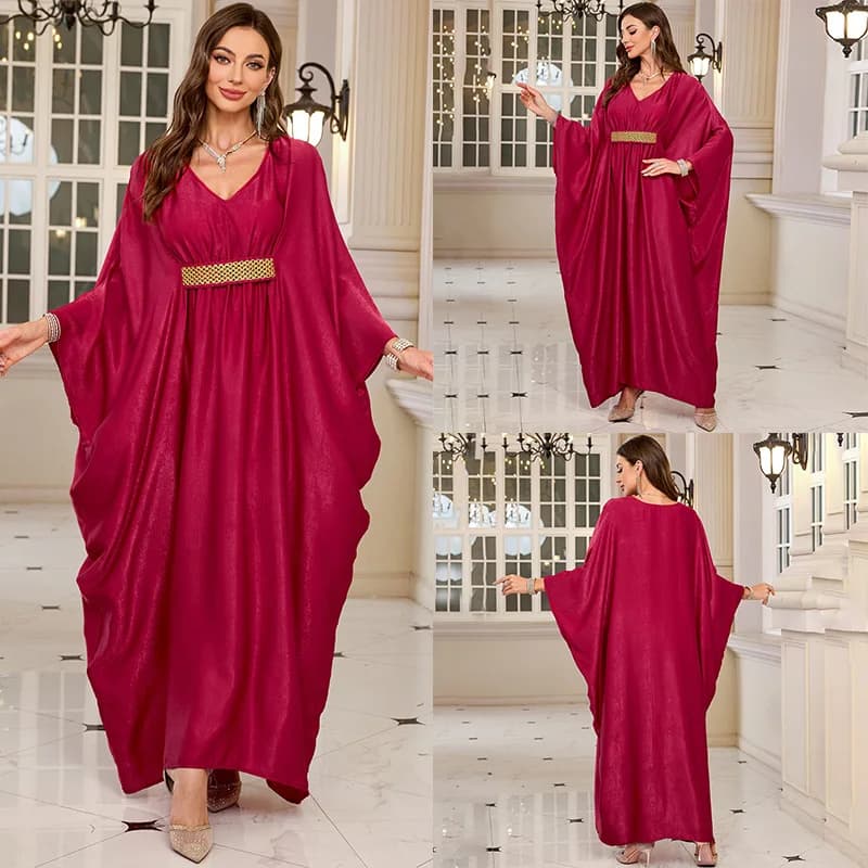 Femmes brodées longues Caftans grande taille caftan robes plage maillot de bain couvrir Robe moomoo 