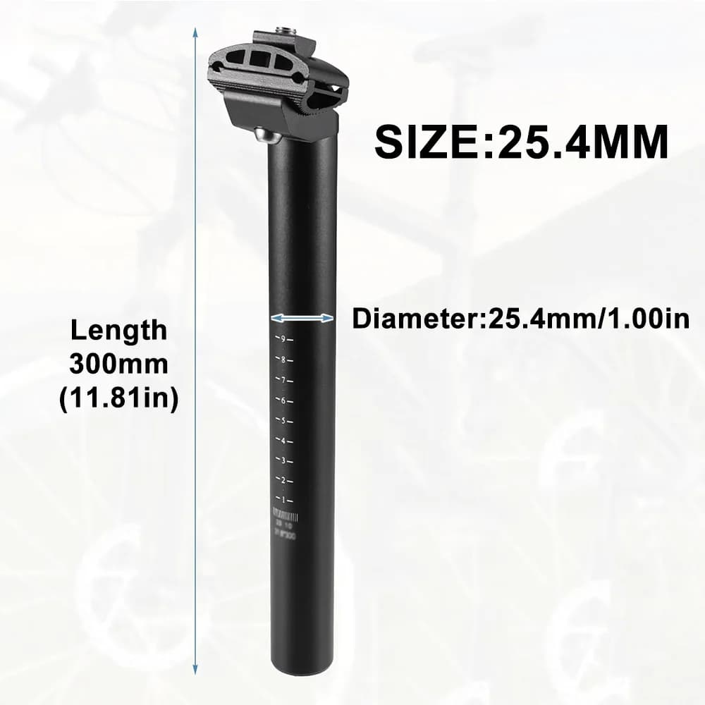300mm tige de selle de vélo 25.4/27.2/28.6/30.4/30.8/31.6mm tige de selle en alliage d'aluminium ada