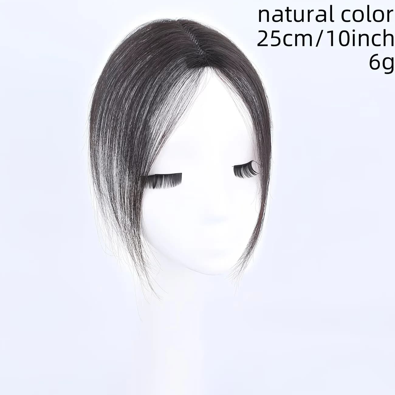 Perruque à franges tissées à la main avec franges en forme de huit pour femmes, postiche fin en chev