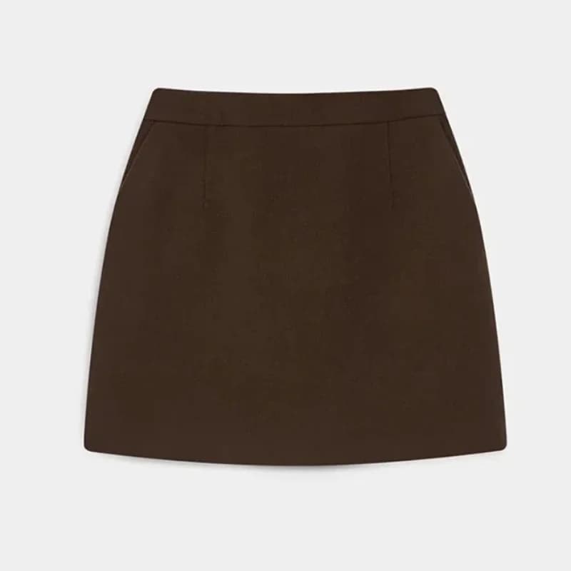 Ensemble Blazer et Short en Velours Marron Élégant pour Femme – Veste Slim à Bouton Unique et Mini S