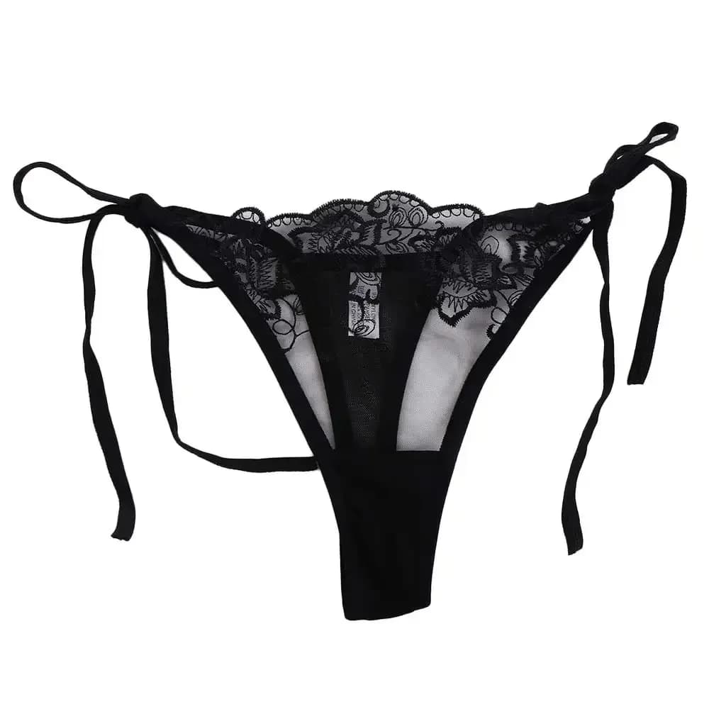 Dames femmes broderie Lingerie transparente dentelle culottes sous-vêtements culotte slip