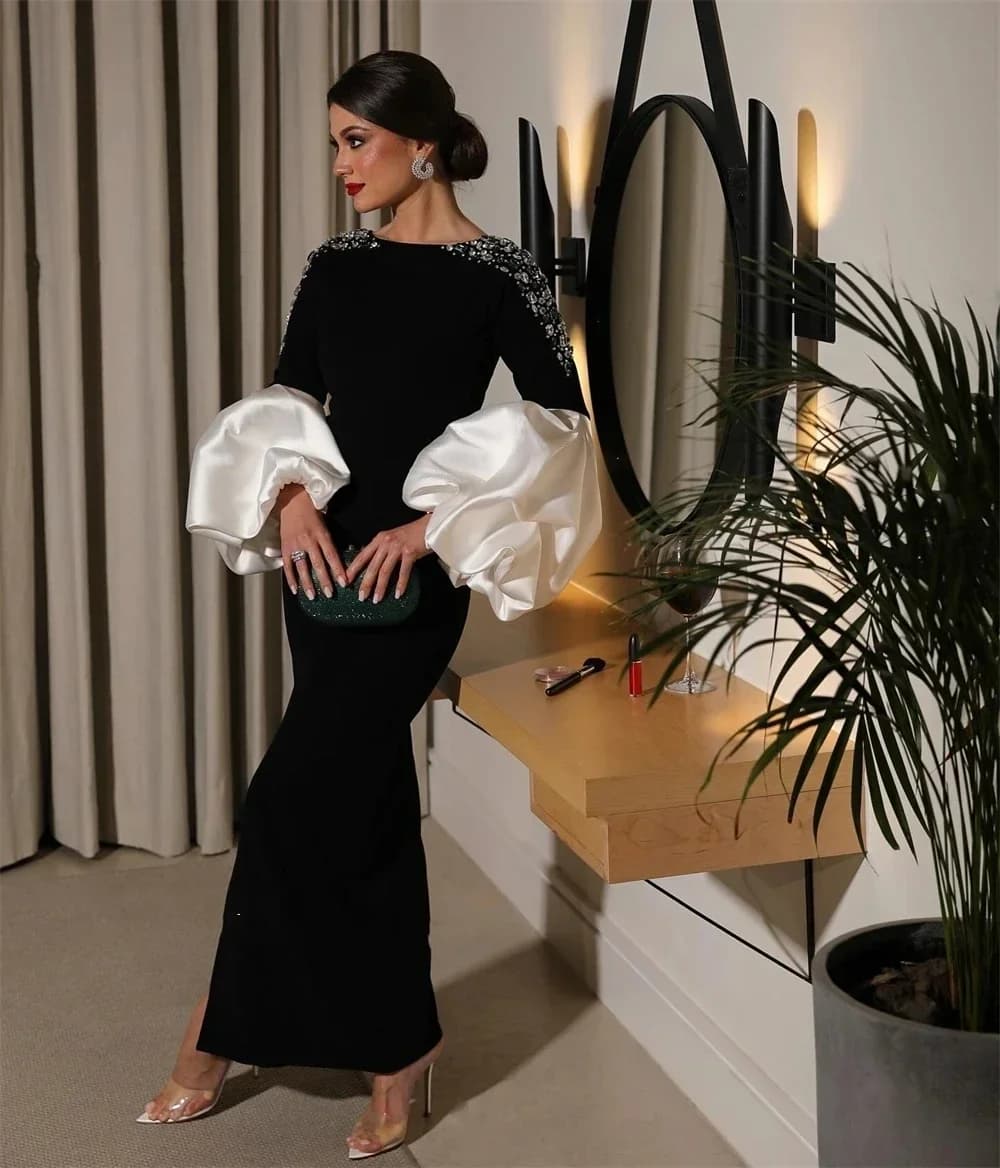 Robe de Soirée Arabe Personnalisée à Manches sulf, Élégante, pour VincFormelle, Mariage, Dubaï