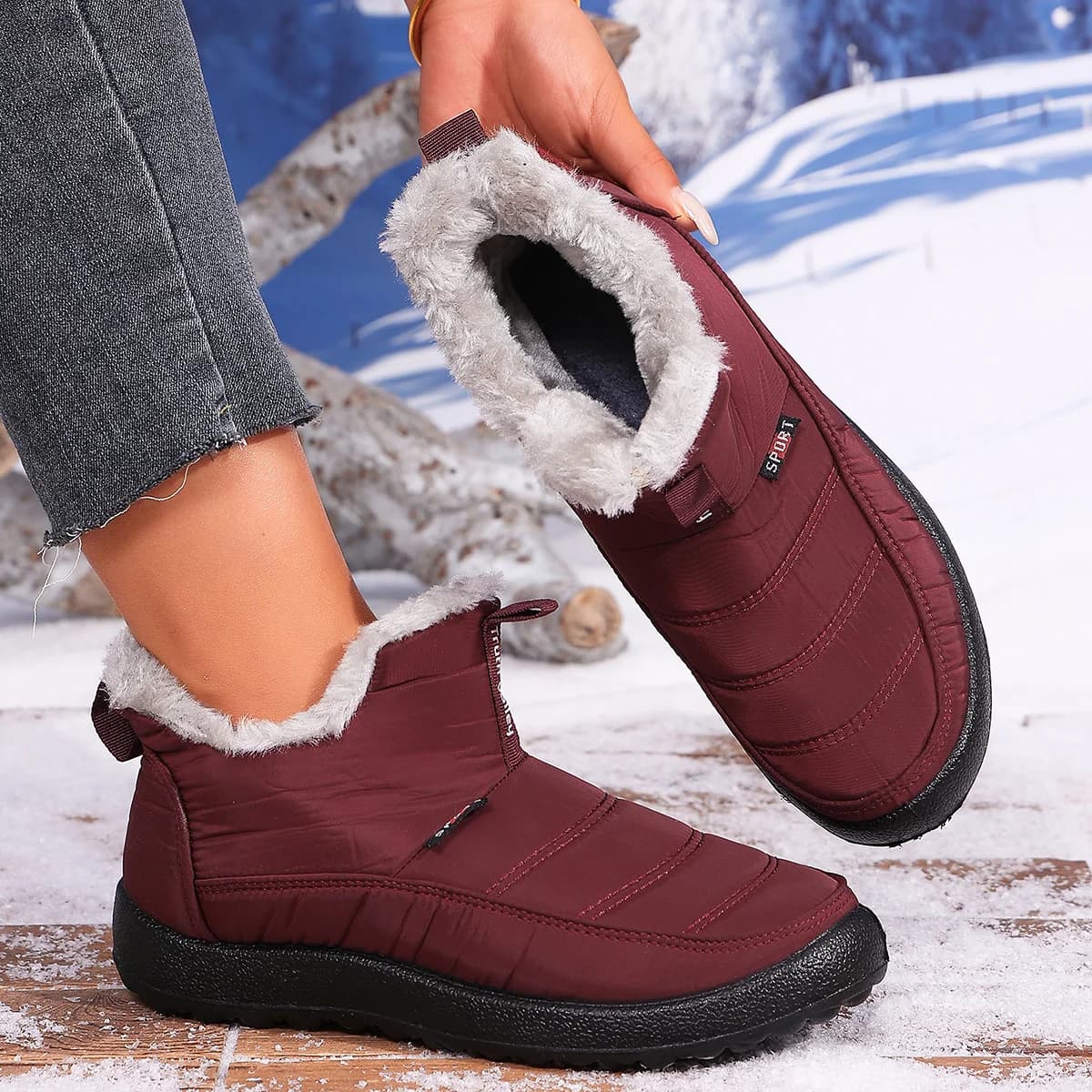 Bottes courtes d'hiver confortables et tendance, chaussures résistantes au froid parfaites pour les 