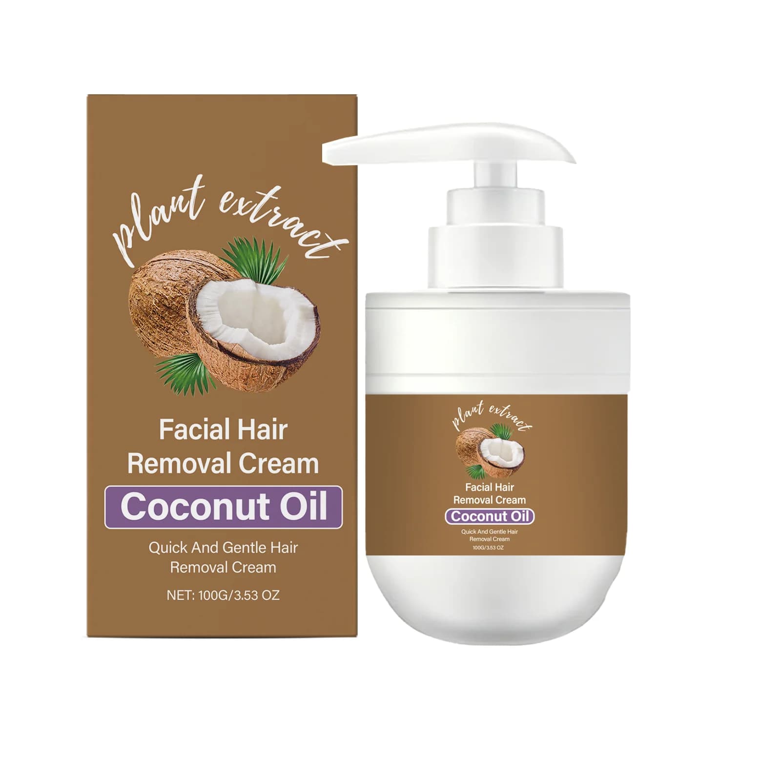 Crème dépilatoire à la noix de coco, épilation indolore, rapide et douce, hydratante et apaisante lo