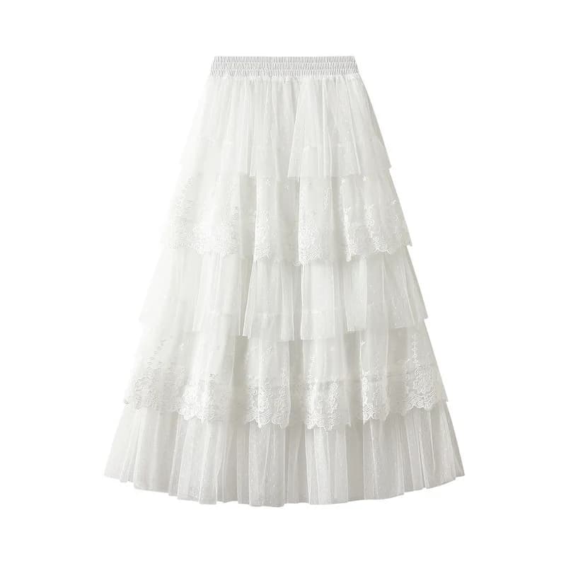 Jupe gâteau de sable amincissante taille haute pour femmes, demi-jupe, gaze de sensation haut de gam