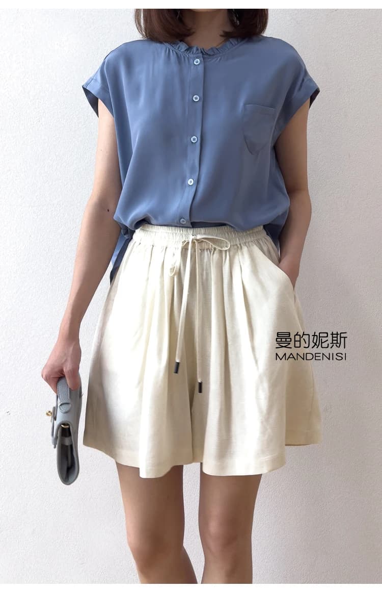 TAJIYANE 100% short en soie de mûrier naturel femme été Baggy court mode pantalon court décontracté 