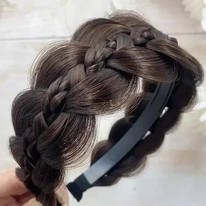 Fishbone tresse bandeau femmes faux cheveux bandeau une pièce tressé pince à cheveux tête enveloppem