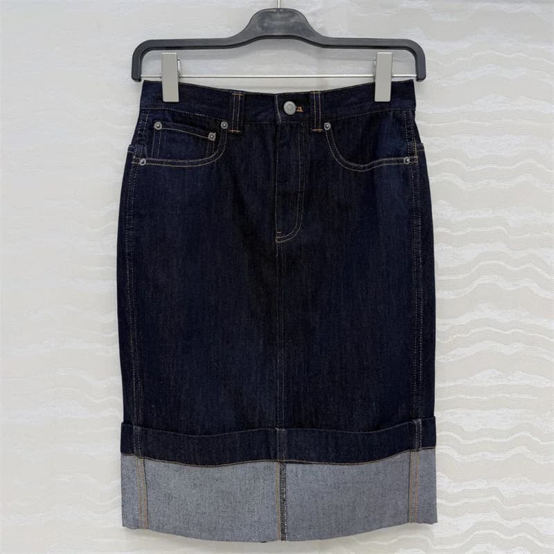 Jupe pour femme Nouvelle jupe droite taille haute pour l'été 2026 Jupe en jean rétro en pur coton Ju