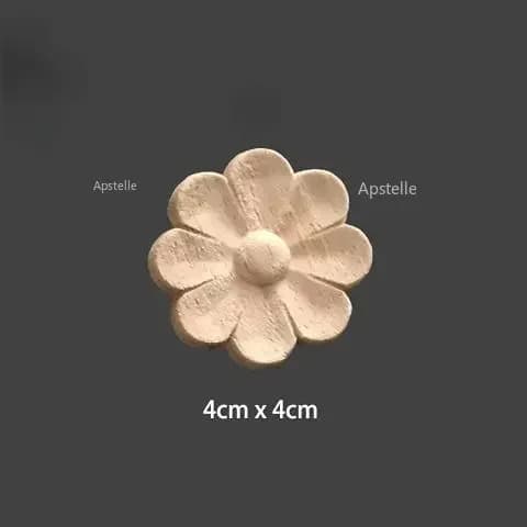 Longue fleur de Rose, sculpture exquise, Appliques en bois naturel, moules en bois pour meubles, déc