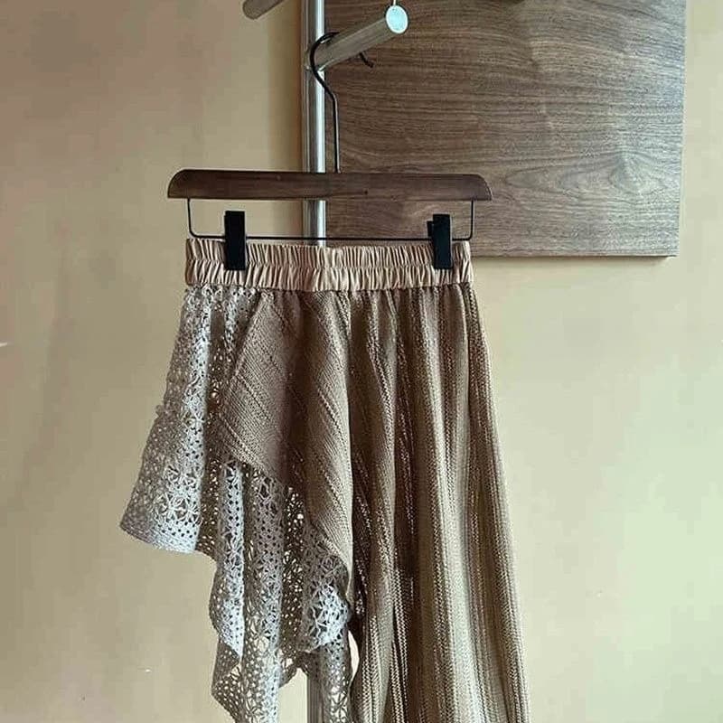 Jupes Vintage pour Femmes 2026 – Nouvelle Collection : Jupes Coréennes Tendance Patchwork Coupe Trap
