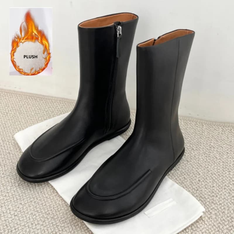 Bottines 2025 hiver nouveau bout rond confortable bottes courtes décontractées mode femmes bottes de