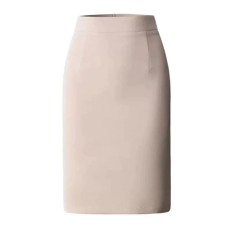 Jupes de travail d'été pour femmes, jupe mi-longue kaki avec fente, taille haute, luxe, élégante, vê
