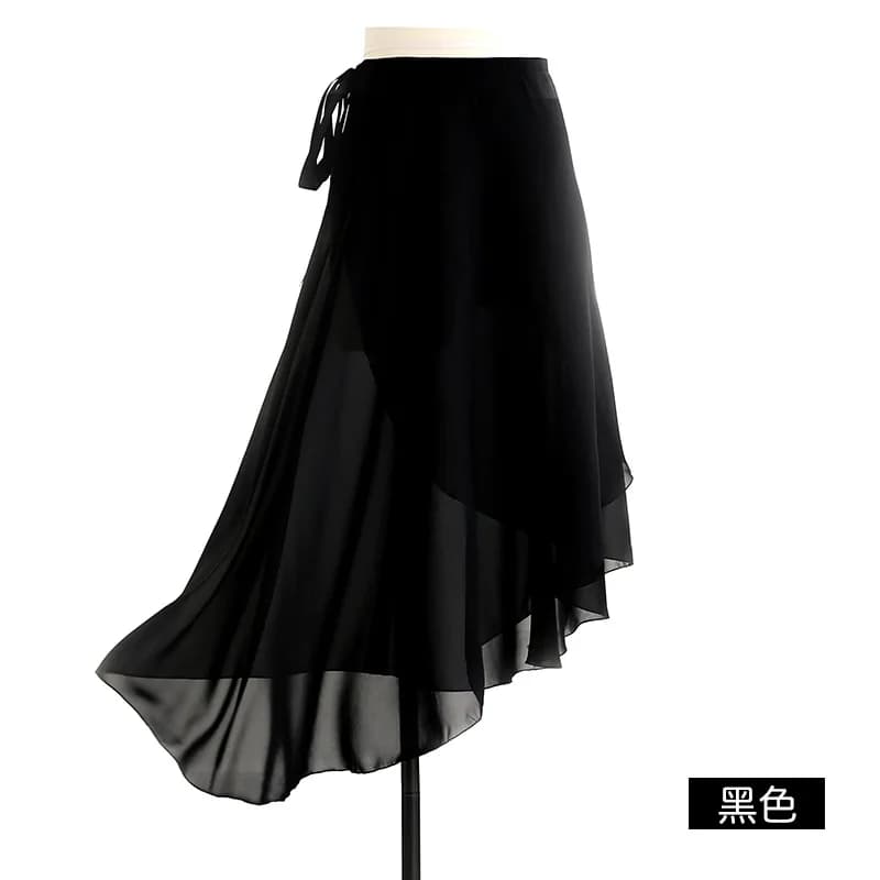 Jupe de danse longue en mousseline de soie pour femmes, 6 couleurs, noire, violette, pour adultes