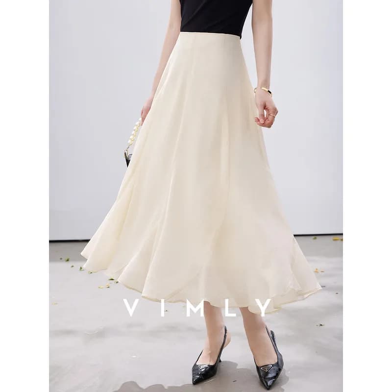 Jupe mi-longue décontractée VIMLY pour femme, élégante, coupe sirène, nouvelle collection printemps 