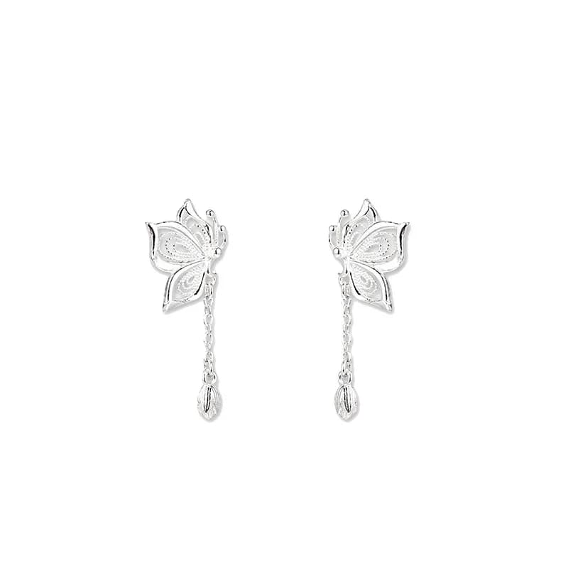 Boucles d'oreilles papillon creuses en argent Sterling 925 pour femmes, bijoux de luxe de styliste, 