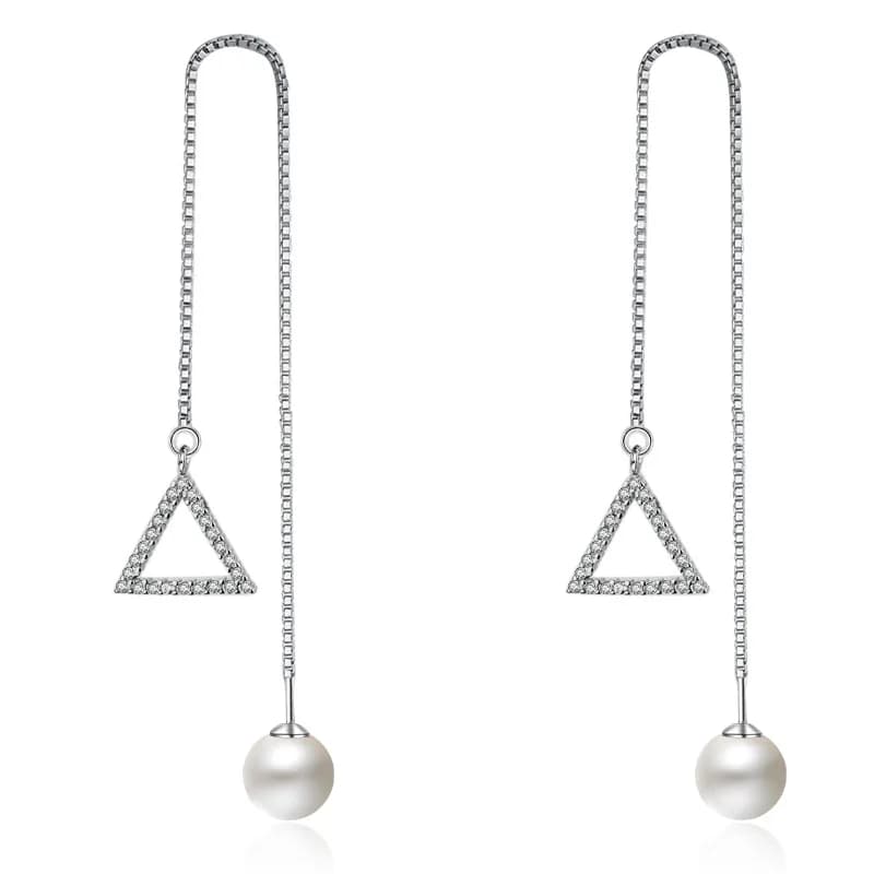 Boucles d'oreilles en forme de Triangle, nouveau Style, longues, en argent Sterling 925, bijoux à la