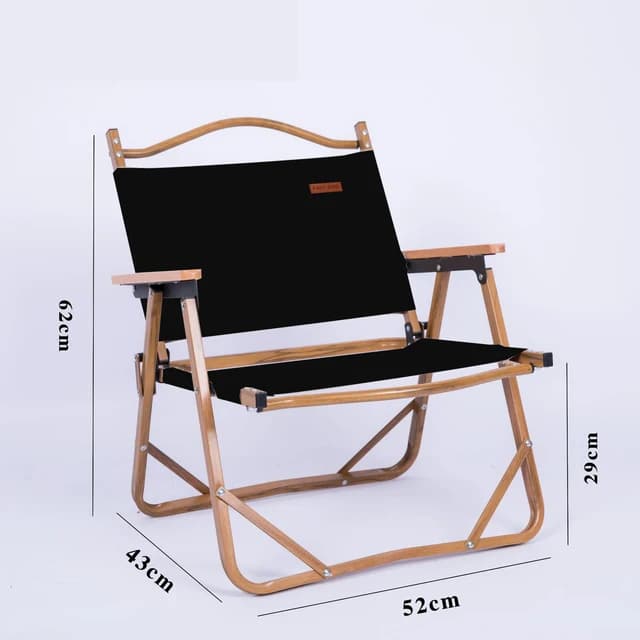 Chaise longue d'extérieur portable et pliante, mains courantes en bois, chaise de pique-nique, chais