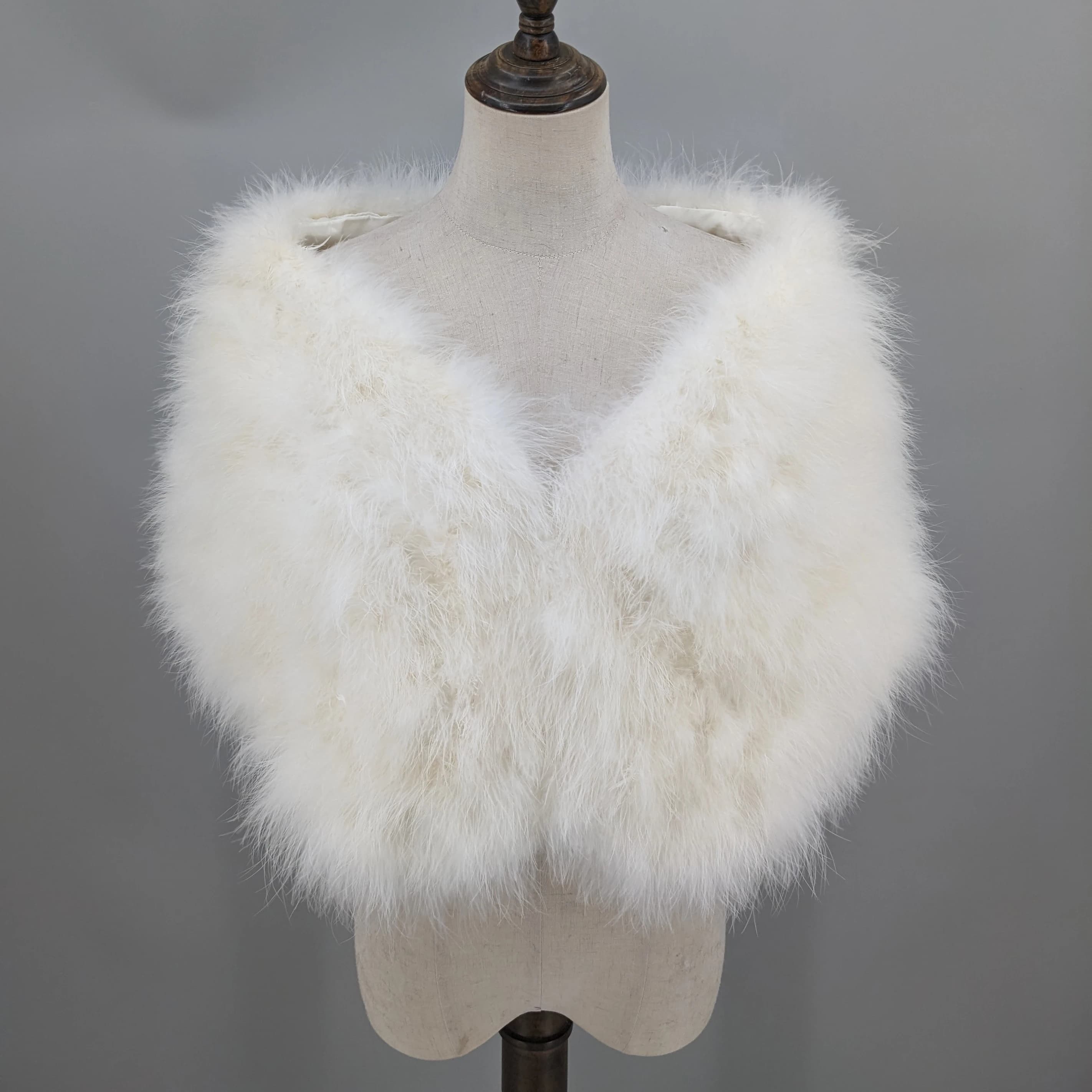 Châle en Plumes de Dinde Naturelles pour Femme, Élégant pour Mariage et Soirée, Cape en Plumes Natur