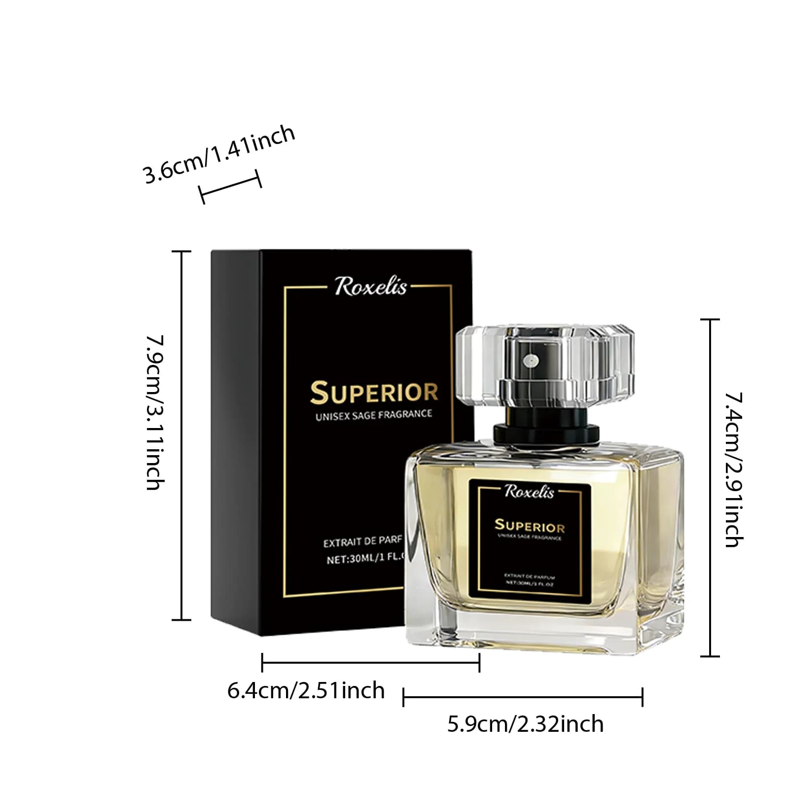 Roxelis 30ml Parfum Sauge Longue Durée Senteur Naturelle Douce Arôme Élégant Pour Trajets Quotidiens