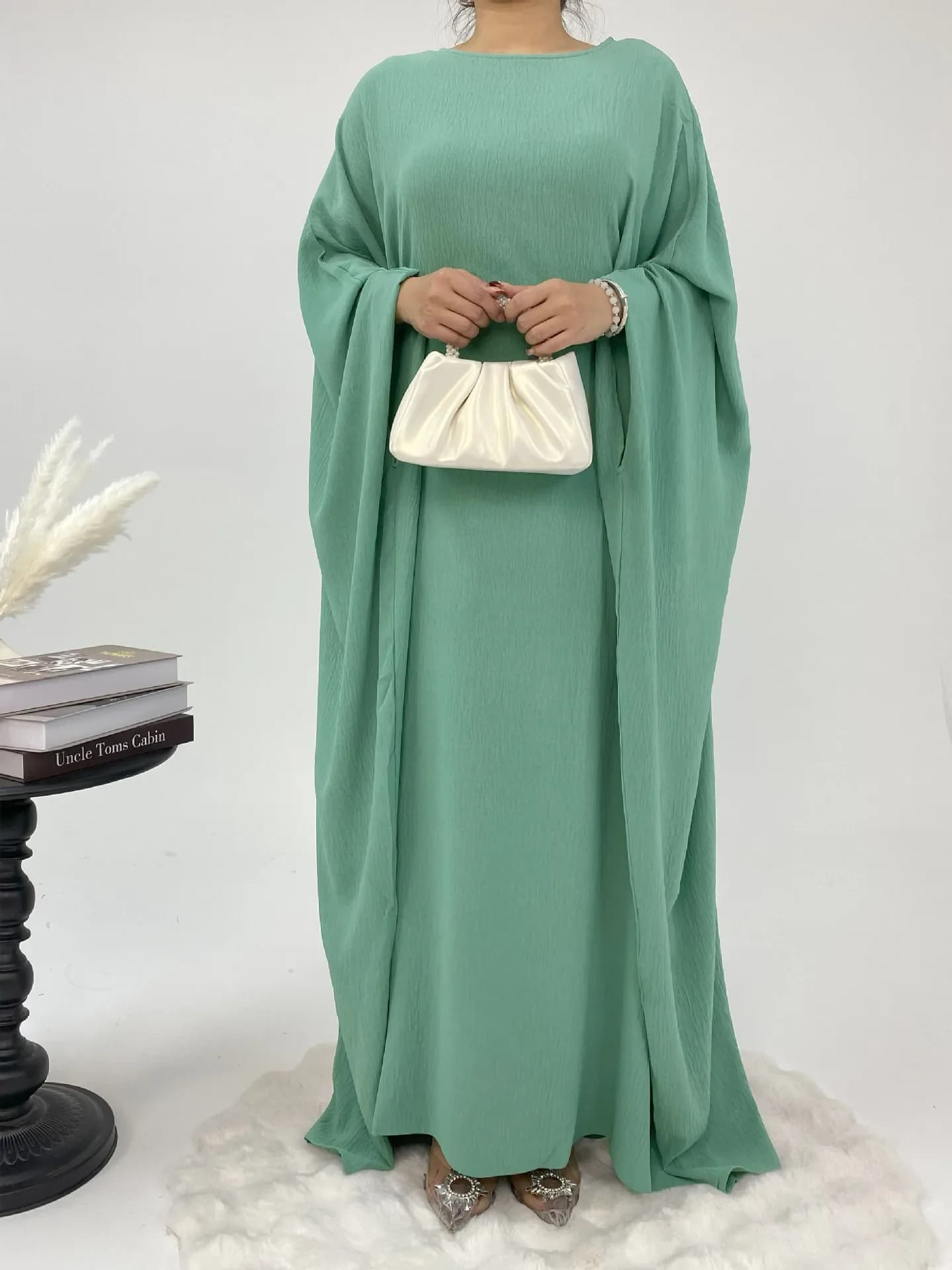 Eid Djellaba Abaya dubaï caftan femmes Robe musulmane manches chauve-souris Jalabiya Kebaya Caftan M
