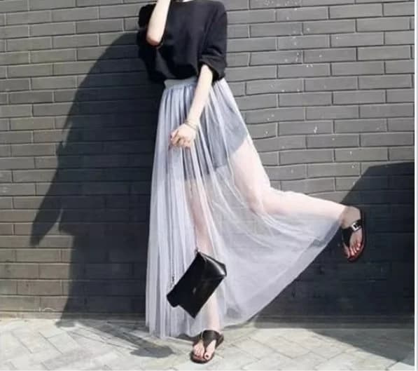 2025 été longue dentelle jupe femmes noir blanc maille jupes décontractées taille basse bohème Sexy 