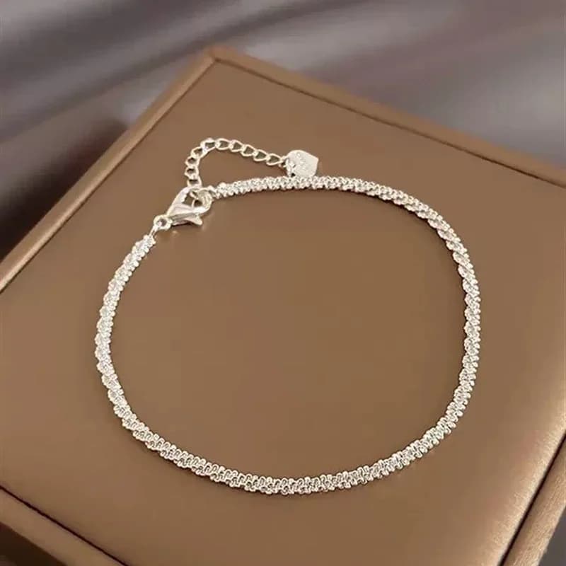 Bracelets de belles perles en argent Sterling 925 pour femmes, Bracelet de perles réglable de stylis