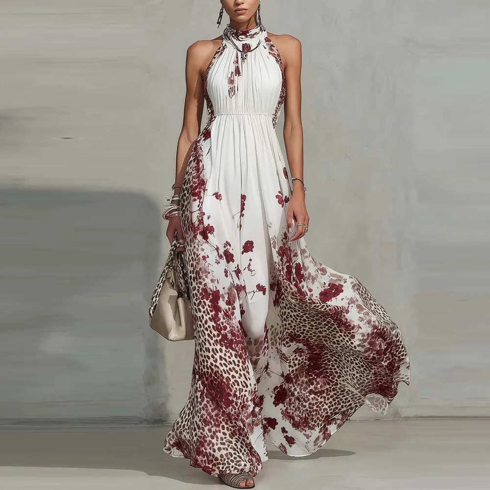 KIDCRKJ Robe longue élégante sans manches pour femme, collection été 2026, tendance, épaules dénudée