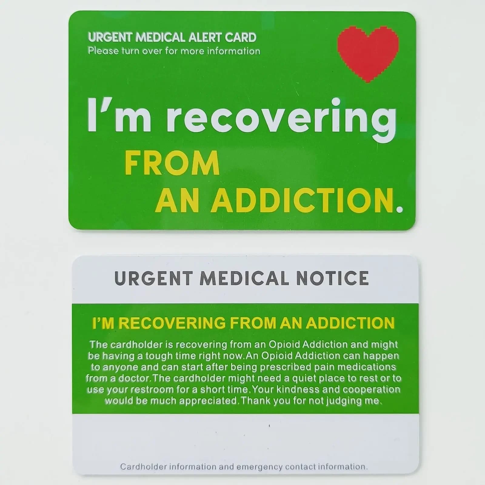 Trouble mental inscriptible URGENT MDDICAL Decisions RT PVC CARD AVIS