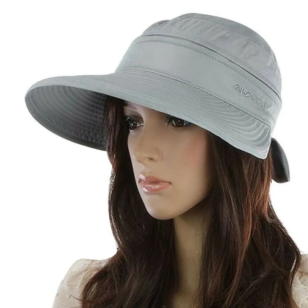 Chapeau de plage anti-UV pour femmes, casquette d'extérieur, visière d'été, à large bord