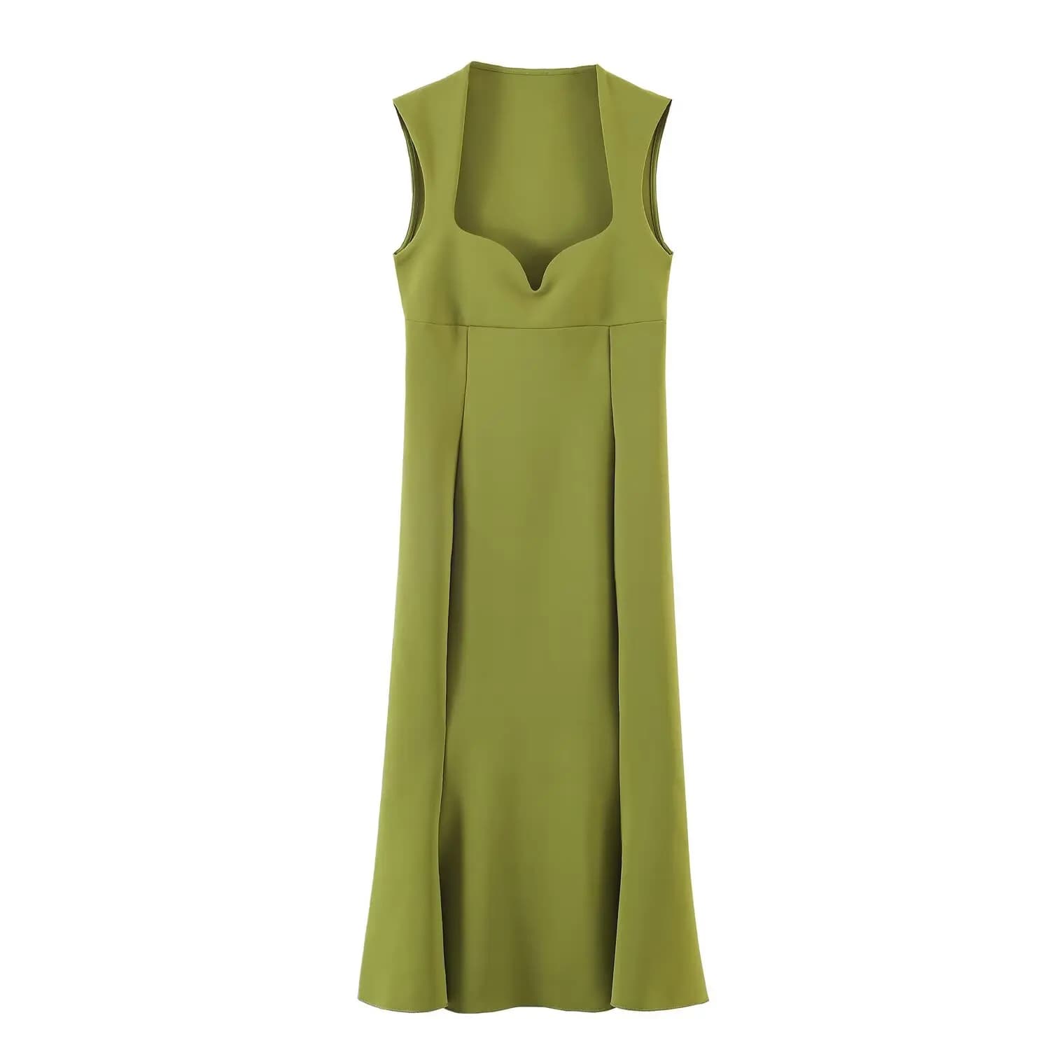 Robe midi moulante en forme de cœur pour femme, sans manches, plissée, tricotée, unie, pour soirée d