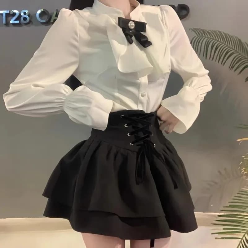 Jupe courte fine en dentelle, Style français, demi-longueur, gâteau de Ballet, princesse d'été en Fi