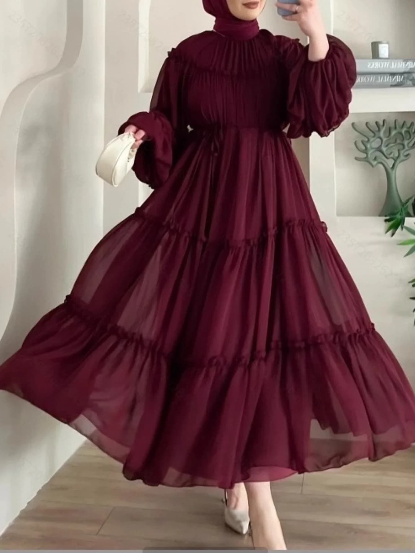 Robe élégante de dubaï pour femmes musulmanes Abaya Eid Ramadan Jalabiya robes de soirée solides dub