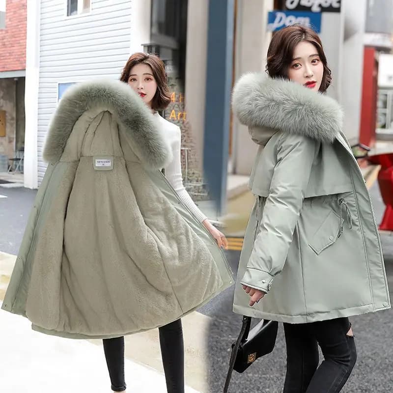 Veste en duvet de coton pour femme, mi-longue, ample, coréenne, tendance, nouvelle collection hiver 