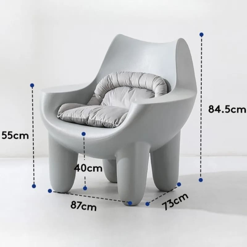 Canapé en plastique, chaises de salon modernes, intérieur esthétique, fauteuil à dossier individuel,