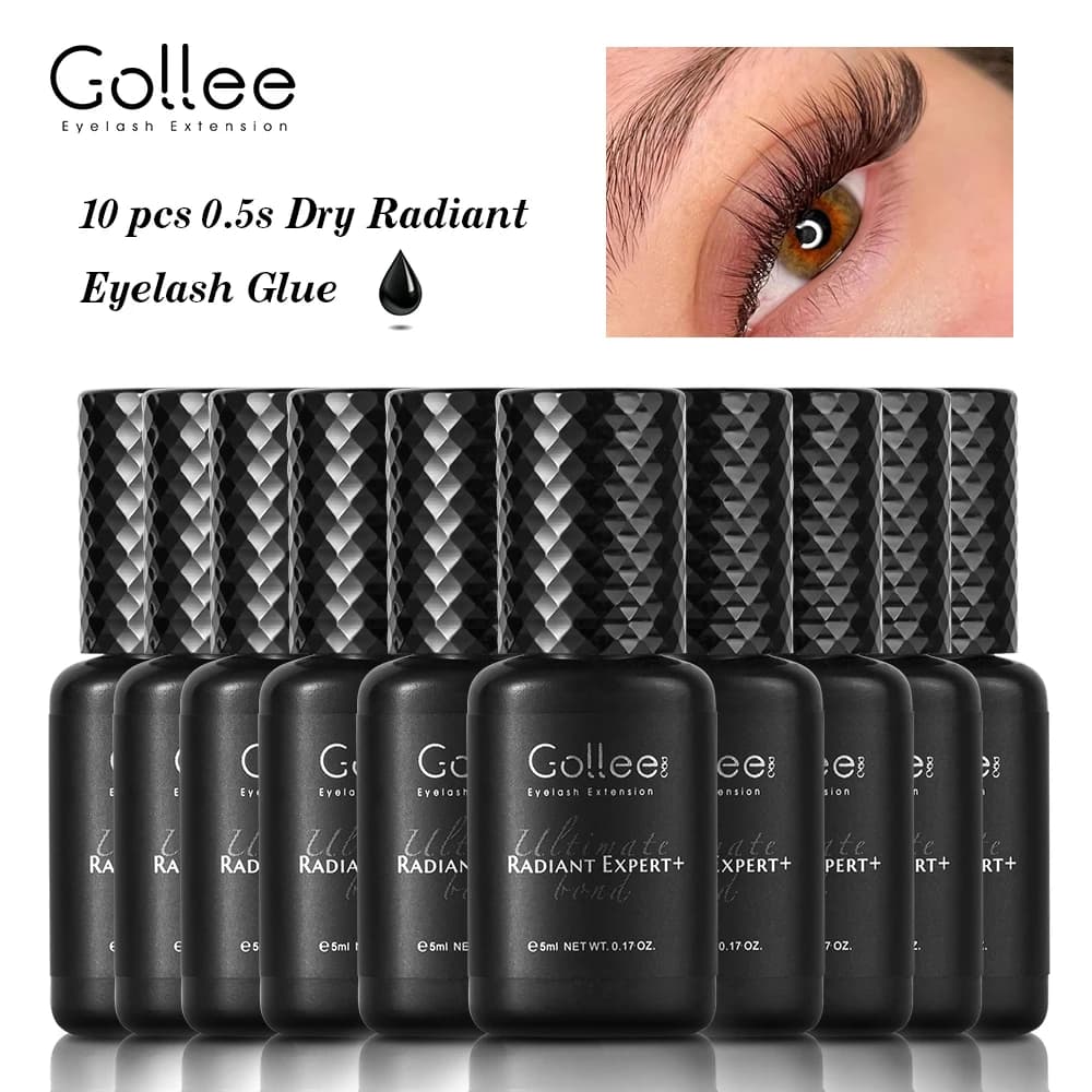 Colle pour extensions de cils Gollee 0,5-1s, colle à cils à séchage rapide, tenue 6-8 semaines, impe