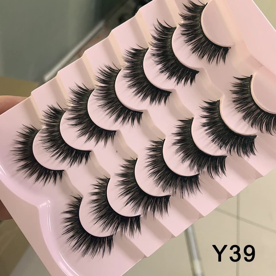 RED SIREN-Faux cils vison pelucheux, 7 paires/paquet, contaminants naturels, py, désordonné, manga, 