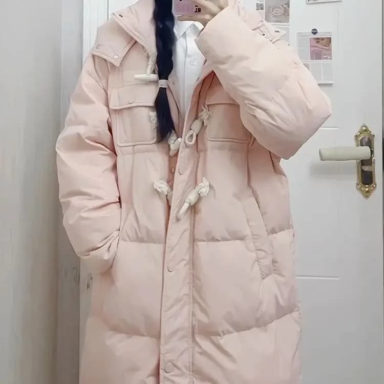 Veste longue rose pour femme, style académique, mode coréenne, manteau d'hiver, nouveau, adt optics,