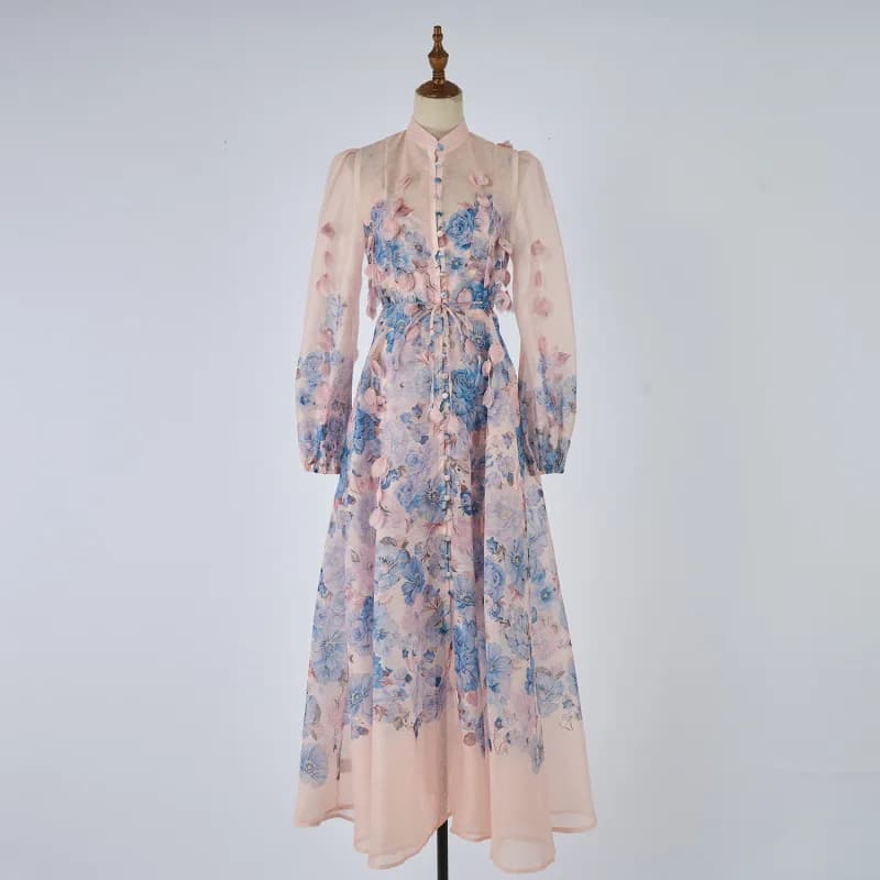 Ensemble jupe longue et haut faits main, nouveau style transfrontalier, motif géométrique, taille ha