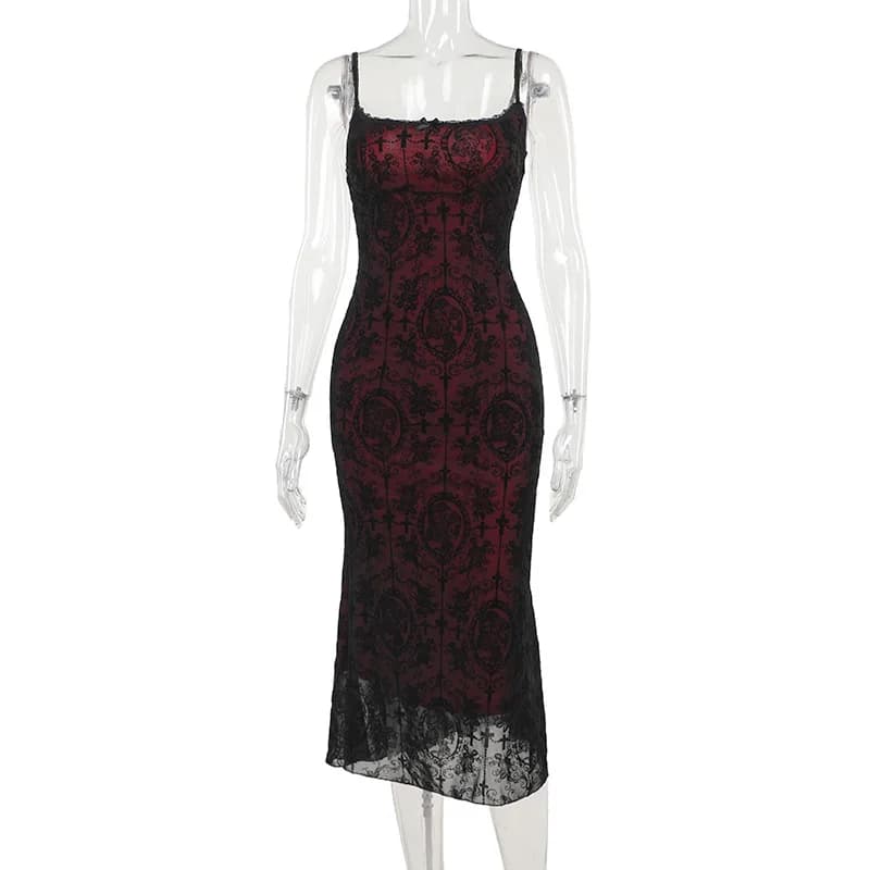Robe gothique longue en queue de poisson pour femmes, Sexy, bretelles Spaghetti, sans manches, dos n