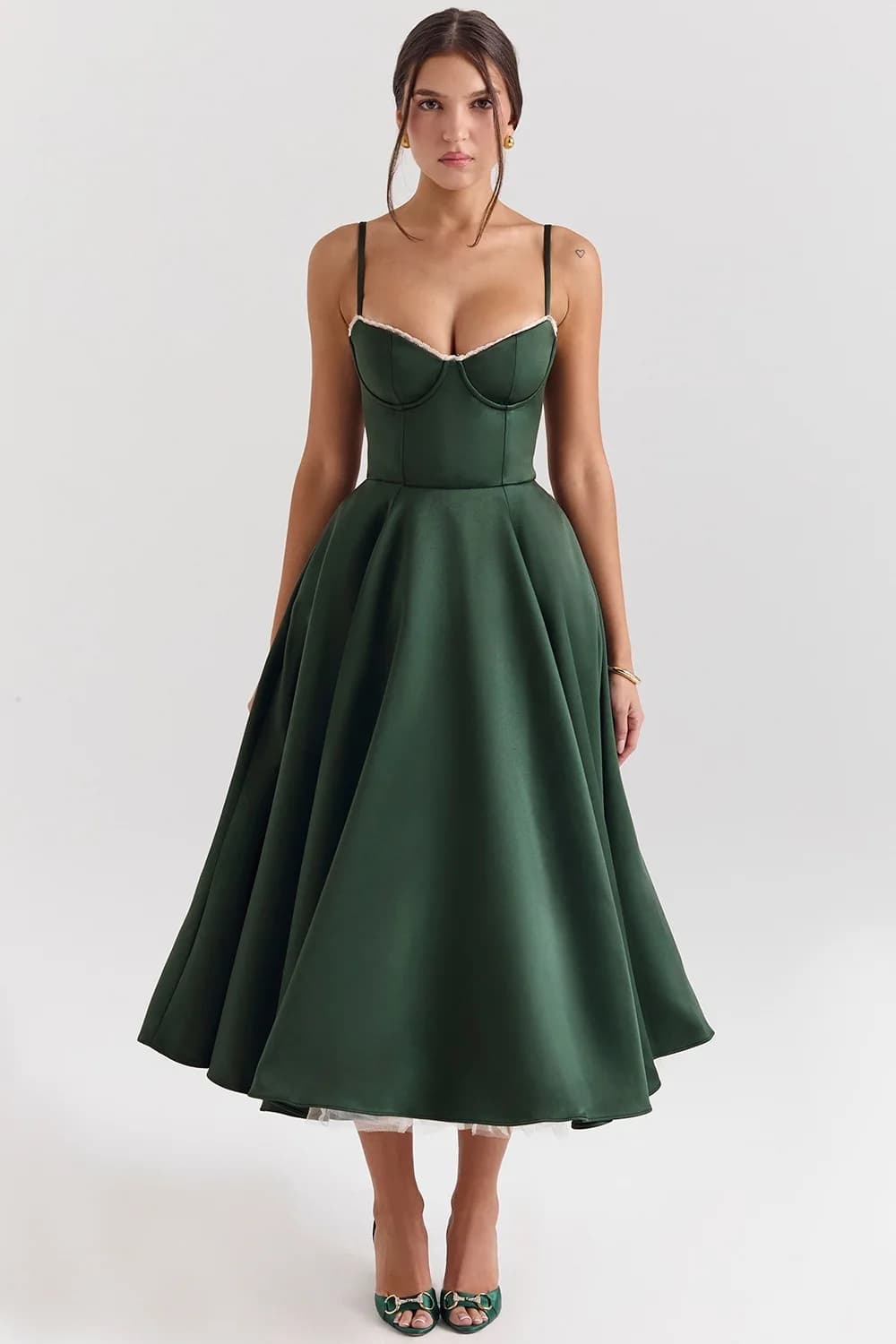 Robe de soirée longue pour femme 2026, style français, sexy et élégante, sans bretelles, mi-longue, 