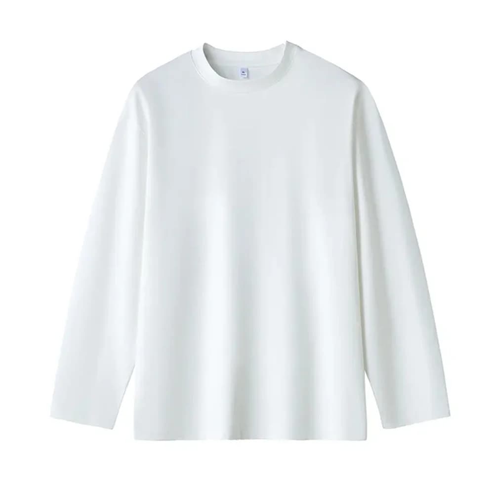 T-shirt à manches longues pour hommes, en coton, couleur unie, confortable, Streetwear, Baggy, tenda