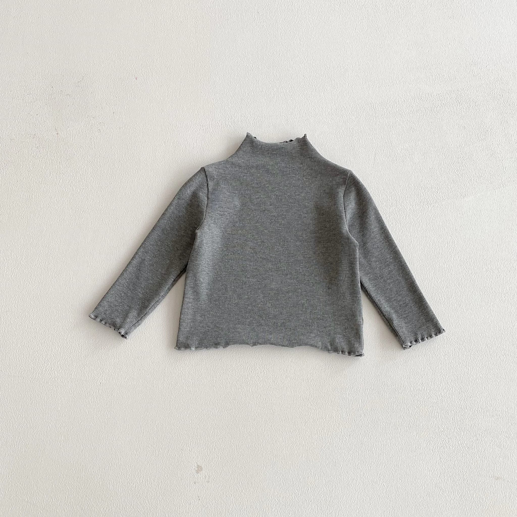 T-shirt à manches longues pour filles avec bordure en dentelle, haut de sous-vêtement pour filles po