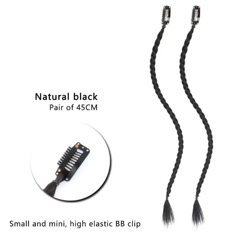 2 pièces/paire longue avant côté rideau Bang Clip dans les Extensions de cheveux tresses droite élég