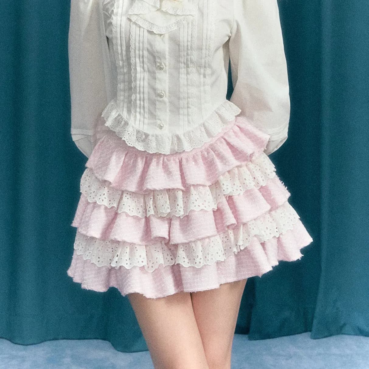 Gaono Lolita Kawaii jupe femmes adolescente douce mignonne à volants couches Mini jupe Y2K taille ha
