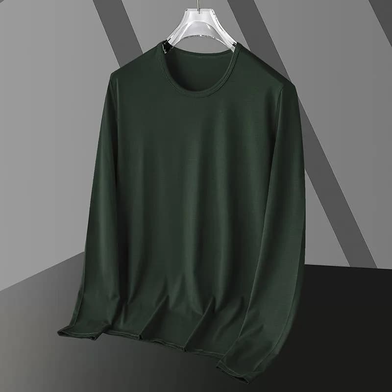 T-shirt Homme Slim Fit à Manches Longues et Col Rond – Nouveau Style Élégant, Couche de Base Polyval